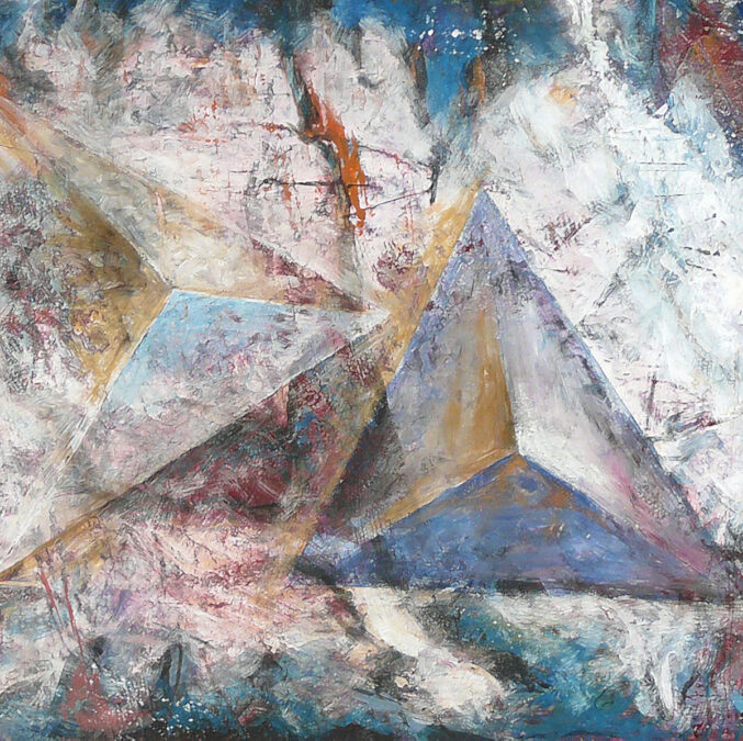over pyramids detail 2009 painting canvas abstract