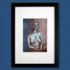 blue orange foto passepartout von oil painting portrait fotopapier