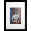 blue orange foto passepartout von oil painting portrait fotopapier