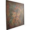 lovers abstract filled primed gouache framed blue orange